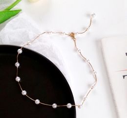 Accessories fashion clavicle chain Spring and summer wild minimalist petite women's clothing accessories pearl necklace