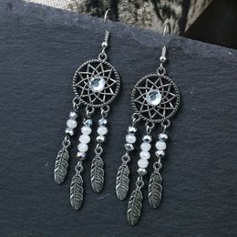 Hot Bohemian Fashion Jewelry Women's Vintage Earrings Dreamcatcher Beads Feathers Tassels Dangle Earrings S509