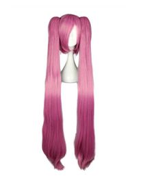 adjustable Select Colour and style Long Straight Synthetic Cosplay Hair With Two Ponytails Colour High Temperature Fibre WIG