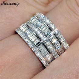 choucong Luxury Promise Ring 925 sterling Silver T shape Zircon cz Engagement Wedding Band Rings For Women men Jewelry