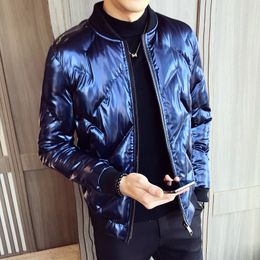 Wholesale-Winter Jackets Mens Blue Parka Mens Silver Winter Coats Desieners Thick Warm Jackets Ropa Hombre Casual Slim Fit