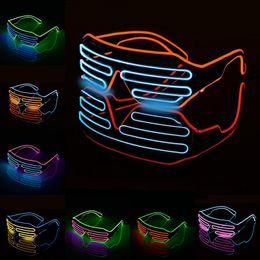 EL Wire Luminous Party Glasses Led Party Glasses With Window Halloween Christmas New Year Birthday Party Decorative Eyewear