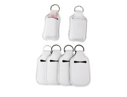 Neoprene Keychain for for 30ml Hand Sanitizer Mini Bottle Cover White Colour Rectangle Shape Chapstick Holder Gift SN74