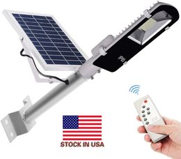 Stock In US + High Quality Waterproof 60W Solar Light Lamps Solar powered Outdoor Solar Wall Street Light Garden Lamp Remote Controller