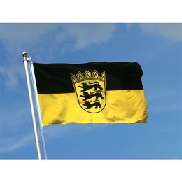 Flag of Baden Württemberg 100% Polyester Fabric Outdoor Indoor Usage Drop shipping,Digital Printed Polyester Free Shipping