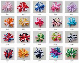 Curlies loop Ribbon Korker hair bows clips M2M Gymboree style prints dot Girl women Corker hair ties Accessories 20pcs PD007