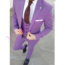 Newest One Button Groomsmen Peak Lapel Wedding Groom Tuxedos Men Suits Wedding/Prom/Dinner Man Blazer Jacket Tie Vest Pants 1063