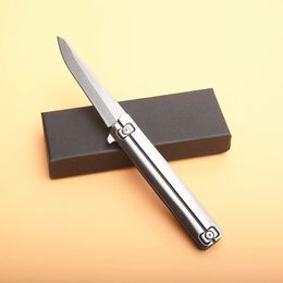 Fast Shipping Flipper Folding Knife D2 Stone Wash Blade Stainless Steel Handle Ball Bearing Fast Opening Knives EDC Gear