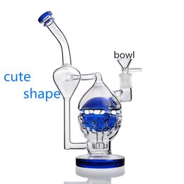 10 inch Heady pipe blue color Super circulation system hookah Bowl bubbler pipes with quartz bowl