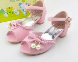 Discount Children Kids Fashion Sandals Wedding Shoes Dress Shoes For Baby Girls Princess Pearl Soft Leather Sandals