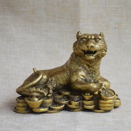 Pure copper lucky money tiger ornaments zodiac ingot tiger feng shui factory direct wholesale