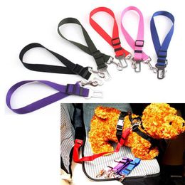 Adjustable Pet Dog Safety Seat Belt Nylon Pets Puppy Seat Lead Leash Dog Harness Vehicle Seatbelt Pet Supplies Travel Clip 14colors BD0050