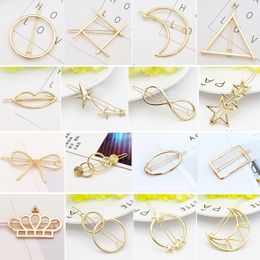 Geometric Lip Stars Knot Barrettes Clips for Women Hair Side Bobby Pins Ponytail Hairpins Girls Metal Hairclips Hair Accessories