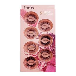 SHIDISHANGPIN New 7 Pairs False Eyelashes Natural Long 3D Mink Eyelashes Wispy Mink Lashes Makeup Thick Cilios Fake Eyelash Extensions