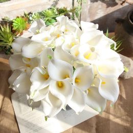 PU Calla DES FLORAL Decorative flower Artificial Mini Calla Lily Bouquet For Wedding Decoration Artifical Flowers Calla lily bouquet LX1248