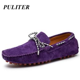 purple loafers with spikes