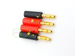 100pcs High quality 4mm Banana Plug Gold Plated Red + Black Lenth 40mm