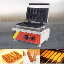Commercial electric hot dog machine waffle dog maker 6pcs crispy hot dog waffle maker popular waffle stick maker