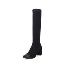 Hot Sale-TXCNMB Boots Women Knee High Boots Genuine Leather Autumn Winter Warm Brand Shoes Woman Size 40