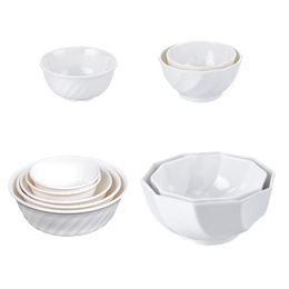 White 4.5 Inch Small Bowl Household 5 Inch Rice Bowl Restaurant Hotel Big Round Bowl A5 Melamine Imitation Porcelain Tableware