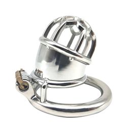 Male Penis Cage Anti Derailment Chastity Lock Cockrings Stainless Steel Sentiment Chastity Cage SM Penis Sleeve Cage G272A