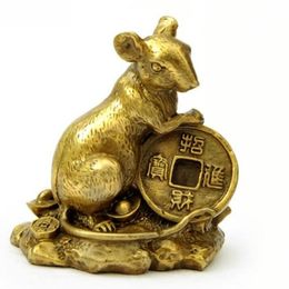 copper ornaments in copper money rat mouse felicitous wish of making money in twelve rat Home Furnishing bronze decorations