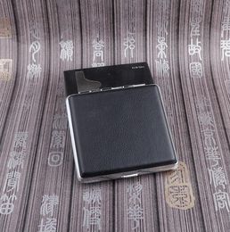 Portable Anti-skid and Compressive Cigarette Box Creative Leather Ultra-thin Flipped Cigarette Packaging Box