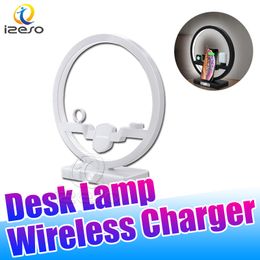 Qi Fast Wireless Charger Home Travel Portable Chargers for Apple Watch 2 3 4 5 Airpods Charging Holder with Desk LED Lamp izeso