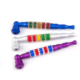 140mm Colourful Aluminium Alloy Beautiful Removable Long Smoking Tube Handpipe Portable Innovative Design Dry Herb Tobacco Holder DHL