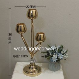 New style Metal Candle Holders Flower Vase Rack Candle Stick Wedding Table Centrepiece Event Road Lead Candle Stands decor0849