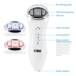 Mini Hifu Focused Ultrasound Bipolar RF Face Neck Lifting Beauty Massager Wrinkle Removal Tightening Radio Frequency