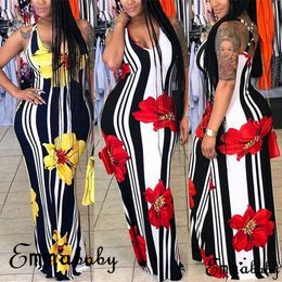 Fashion-Women's Boho Casual Long Plus Size Summer Dresses 2018 New Ladies Evening Party Beach Bandage Printed Maxi Dress Female Vestidos