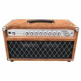 Custom Tube Guitar Amp Head Tone SSS50 Steel String Singer Valve Handwired Point-Point Guitar Amplifier in Brown Customise Faceplate