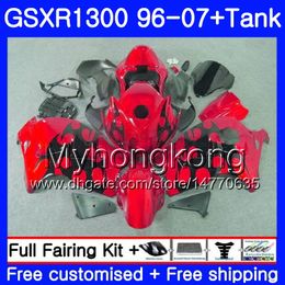 1Set For SUZUKI Hayabusa Red Sale Top GSXR-1300 03 04 05 2006 2007 333HM.265 GSXR1300 96 GSXR 1300 2002 2003 2004 2005 06 07 Fairing +Tank