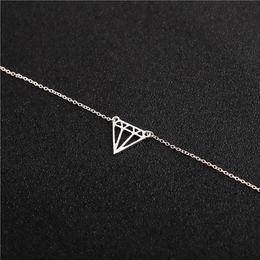 Cut Open Flat Line Subulate Triangles Diamond Bracelet Minimalist Simple Geometric Polygon Hexagon Layering Rhombus Cone Bracelets