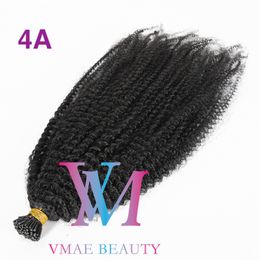 VMAE 4A 4B 4C 0.5g 100g Malaysian Indian Remy Virgin I Tip Stick Pre Bonded Keratin Stick Afro Curly Virgin Remy Human Hair Extensions