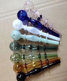 Coloured multi-wheel glass straight pipe Wholesale Bongs Oil Burner Pipes Water Pipes Glass Pipe Oil Rigs Smoking Free Shipping