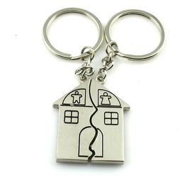 1pair Unisex Women Men Casual I Love You Lovers Keychain Warm House Type Couple Key Chain House Key Ring