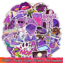 50PCS VSCO Purple Waterproof Vinyl Stickers Pack for Girls Teens to DIY Laptop Water Bottle Scrapbook Suitcase Room Decor Party Favors