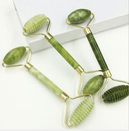 Natural Jade Double Head Face Massage Roller Massage Tools Facial Beauty Massager Jade Face Thin Slimming Body Head Neck Roller WY097