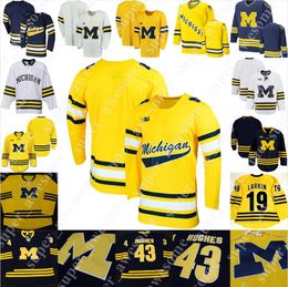 Michigan Woerines Hockey Jersey Jackson Hallum Gavin Brindley Eric Ciccolini Mark Estapa Steven Holtz Keaton Pehrson Nolan Moyle Jay