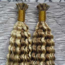 1g/pc Pre Bonded Hair Extension I Tip Human Hair Extension 200pcs afro kinky curly Remy Human Hair I tip Extensions