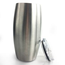 16oz Stainless Steel Wine Tumbler with Lid Egg Shaped Bottle Beer Tumblers Double Wall Vacuum Insulated Football Tumbler