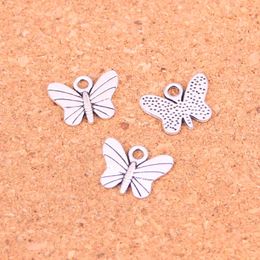 175pcs Charms butterfly Antique Silver Plated Pendants Making DIY Handmade Tibetan Silver Jewelry 11*7mm