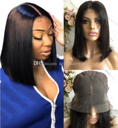 Bob Cut 13x4 Lace Frontal Wigs 10A Grade Chinese Virgin Remy Human Hair Natural Colour Full Lace Wig Fast Express Delivery