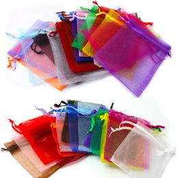 7x9 9x12 10x15cm 13x18cm Adjustable Jewellery Packing Bags Drawstring Bag Drawable Organza Bags Wedding Gift Bags & Pouches Wholesale Price