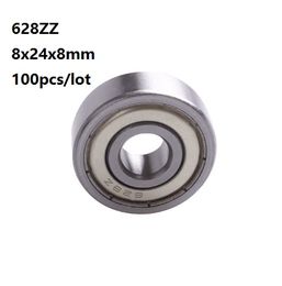 100pcs/lot Free shipping 628ZZ 628-ZZ 628 ZZ 628Z 8*24*8mm Deep Groove Ball bearing Miniature mini Ball Bearings 8x24x8mm