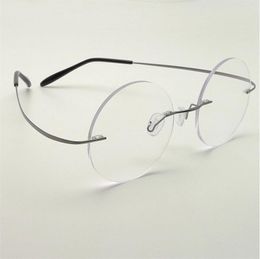 Whole-Steve Jobs Star Style Ultra-light Memory Titanium Rimless Myopia E Optical Glasses Frame Men Eyewear Oculos De Grau 6Pcs2428