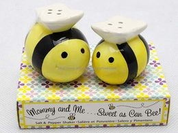 100sets Mommy And Me Sweet As Can Bee Honeybee Salt and Pepper Shakers Baby Shower Favors Gift Wedding Party