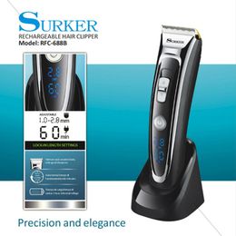 Professional Digital Hair Trimmer Rechargeable Electric Hair Clipper Men's Cordless Haircut Adjustable Ceramic Blade RFC-688B or CK-291